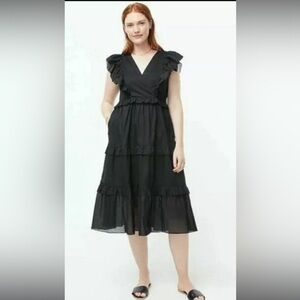 Jcrew ruffle sleeve voile dress